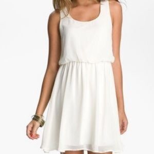 Nordstrom lush cream chiffon dress, small